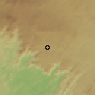 Shaded relief of the 60 km around Bassamba, drawn from the GMTED2010 grid