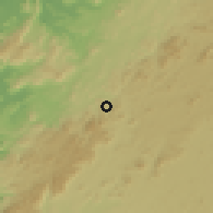 Shaded relief of the 60 km around Akom, drawn from the GMTED2010 grid