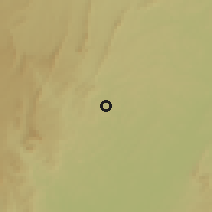 Shaded relief of the 60 km around Bokito, drawn from the GMTED2010 grid