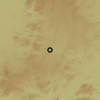 Shaded relief of the 60 km around Bourrha, drawn from the GMTED2010 grid