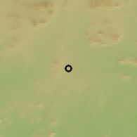 Shaded relief of the 60 km around Dembo, drawn from the GMTED2010 grid