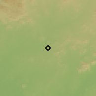 Shaded relief of the 60 km around Demsa, drawn from the GMTED2010 grid