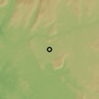 Shaded relief of the 60 km around Dibang, drawn from the GMTED2010 grid