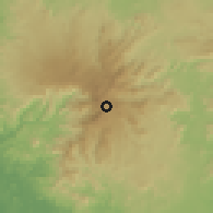 Shaded relief of the 60 km around Dikomé-Balué, drawn from the GMTED2010 grid