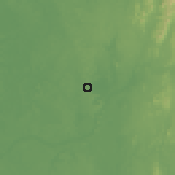 Shaded relief of the 60 km around Dizangué, drawn from the GMTED2010 grid