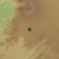 Shaded relief of the 60 km around Djang, drawn from the GMTED2010 grid
