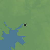 Shaded relief of the 60 km around Douala, drawn from the GMTED2010 grid