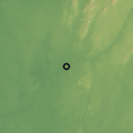 Shaded relief of the 60 km around Edéa, drawn from the GMTED2010 grid
