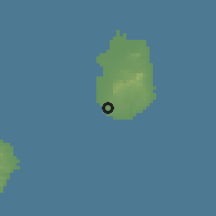 Shaded relief of the 59 km around Vila do Maio, drawn from the GMTED2010 grid