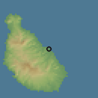 Shaded relief of the 59 km around Pedra Badejo, drawn from the GMTED2010 grid
