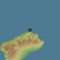 Shaded relief of the 59 km around Ponta do Sol, drawn from the GMTED2010 grid