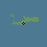 Shaded relief of the 59 km around Bodden Town, drawn from the GMTED2010 grid