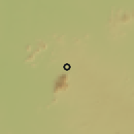 Shaded relief of the 60 km around Bitkine, drawn from the GMTED2010 grid
