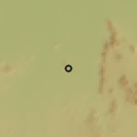 Shaded relief of the 60 km around Mongo, drawn from the GMTED2010 grid