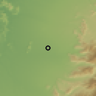 Shaded relief of the 55 km around Abránquil, drawn from the GMTED2010 grid