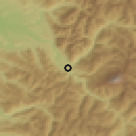 Shaded relief of the 54 km around Alto Biobío, drawn from the GMTED2010 grid