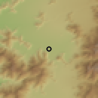 Shaded relief of the 55 km around Champa, drawn from the GMTED2010 grid