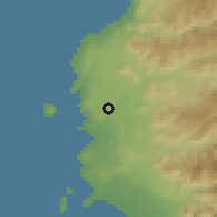 Shaded relief of the 57 km around Chañaral, drawn from the GMTED2010 grid