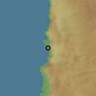 Shaded relief of the 58 km around Chanavayita, drawn from the GMTED2010 grid
