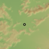 Shaded relief of the 55 km around Chépica, drawn from the GMTED2010 grid