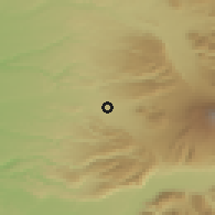 Shaded relief of the 54 km around Cherquenco, drawn from the GMTED2010 grid