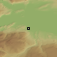 Shaded relief of the 51 km around Chile Chico, drawn from the GMTED2010 grid