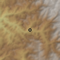 Shaded relief of the 56 km around Chillepín, drawn from the GMTED2010 grid