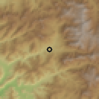 Shaded relief of the 56 km around Chincolco, drawn from the GMTED2010 grid