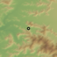 Shaded relief of the 55 km around Cholqui, drawn from the GMTED2010 grid