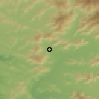 Shaded relief of the 55 km around Chorombo-Ibacache, drawn from the GMTED2010 grid