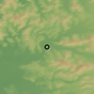 Shaded relief of the 53 km around Ciruelos, drawn from the GMTED2010 grid