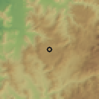 Shaded relief of the 56 km around Andacollito, drawn from the GMTED2010 grid