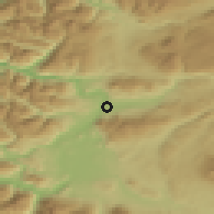 Shaded relief of the 51 km around Coihaique, drawn from the GMTED2010 grid