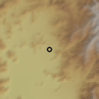 Shaded relief of the 55 km around Colina, drawn from the GMTED2010 grid