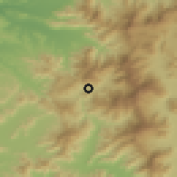 Shaded relief of the 55 km around Colliguay, drawn from the GMTED2010 grid