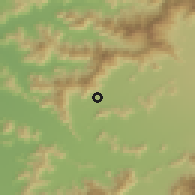 Shaded relief of the 55 km around Coltauco, drawn from the GMTED2010 grid