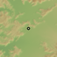 Shaded relief of the 55 km around Comalle, drawn from the GMTED2010 grid