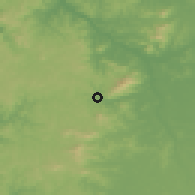 Shaded relief of the 54 km around Coyanco, drawn from the GMTED2010 grid