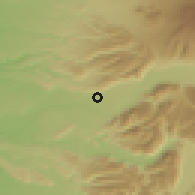 Shaded relief of the 54 km around Cunco, drawn from the GMTED2010 grid