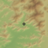 Shaded relief of the 55 km around Curacaví, drawn from the GMTED2010 grid