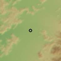 Shaded relief of the 55 km around Curicó, drawn from the GMTED2010 grid