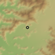 Shaded relief of the 55 km around Doñihue, drawn from the GMTED2010 grid