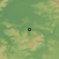 Shaded relief of the 53 km around Antilhue, drawn from the GMTED2010 grid
