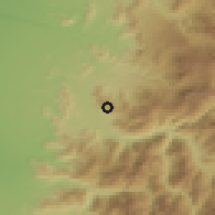 Shaded relief of the 55 km around El Colorado, drawn from the GMTED2010 grid