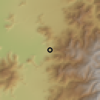 Shaded relief of the 55 km around El Escorial, drawn from the GMTED2010 grid