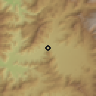 Shaded relief of the 56 km around El Escorial, drawn from the GMTED2010 grid