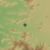 Shaded relief of the 55 km around El Monte, drawn from the GMTED2010 grid