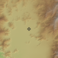 Shaded relief of the 55 km around El Pimiento, drawn from the GMTED2010 grid