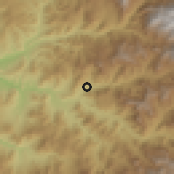 Shaded relief of the 56 km around Arboleda Grande, drawn from the GMTED2010 grid