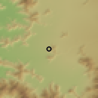 Shaded relief of the 55 km around El Roto Chileno, drawn from the GMTED2010 grid